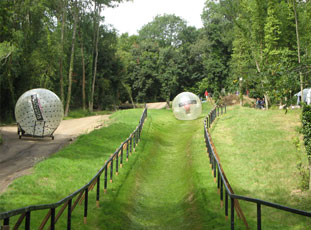 Downhill zorbing ride